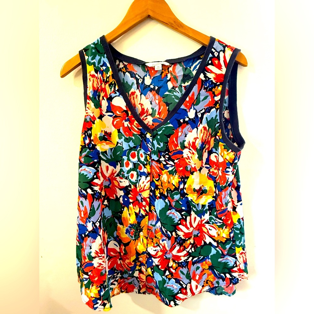 L.L.BEAN Signature Multicolor Floral Tank Top